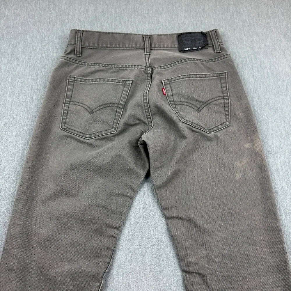 Levis 511 Pants‎ Youth Boys 18 Reg 29X29 Gray Stretch Slim Straight Leg Denim